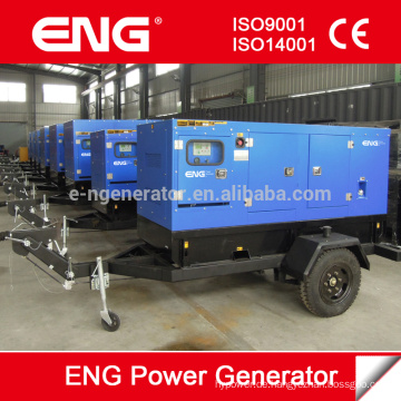 Mobile Trailer Generator 100kva Silent Type Dieselaggregat (2 x Räder)